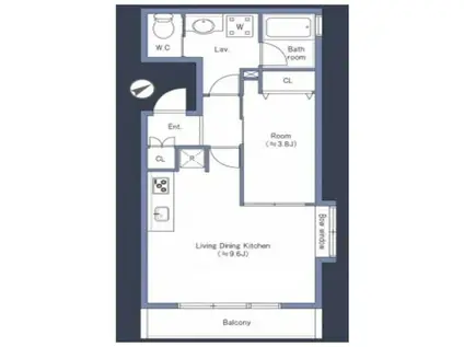 ペイサージュ渋谷ファースト(1LDK/8階)の間取り写真