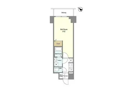 ライトテラス多摩川(1K/2階)の間取り写真