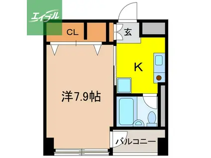 パークアベニュービル(1K/4階)の間取り写真