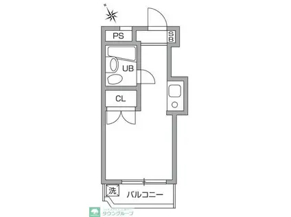 ハイム中原PART1(ワンルーム/1階)の間取り写真