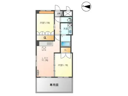 ローズヒルズ(2LDK/1階)の間取り写真