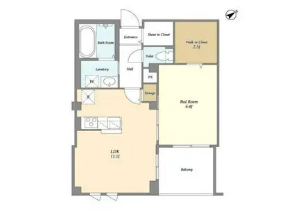 ソノリティ(1LDK/2階)の間取り写真