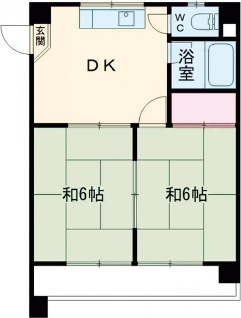 ハイツ清風(2DK/4階)の間取り写真