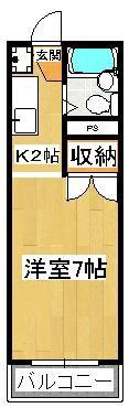 メゾン・タカツ(1K/1階)の間取り写真