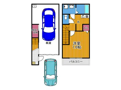 イースト GARAGE PLACE(1K/1階)の間取り写真