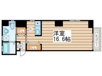 KMビル(1K/6階)の間取り写真