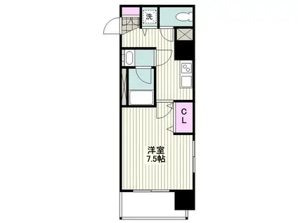 アストリア鶴見(1K/6階)の間取り写真