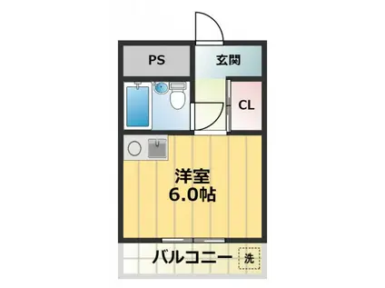 ヴィラ オビラ(ワンルーム/2階)の間取り写真
