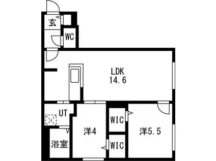ブランシャールAS北16条S(2LDK/1階)の間取り写真
