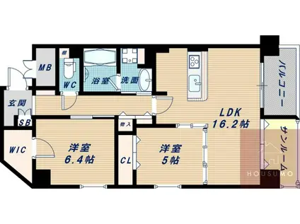 STELLA(2LDK/2階)の間取り写真