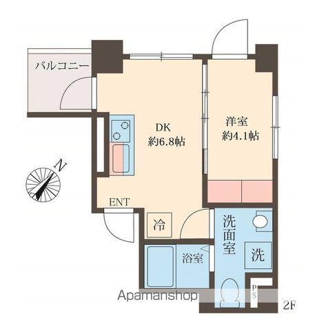 スフィア日本橋富沢町(1DK/2階)の間取り写真