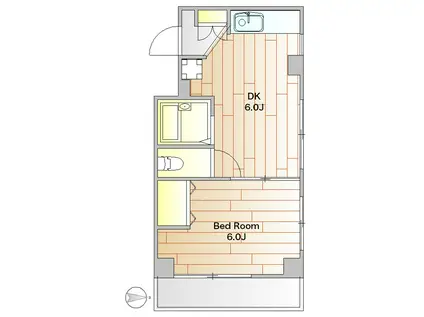 ハイム吉野(1DK/2階)の間取り写真