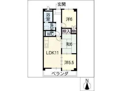 ベルグリーン(3LDK/3階)の間取り写真