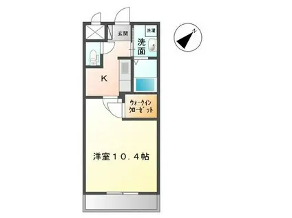 メルヴェーユ(1K/2階)の間取り写真