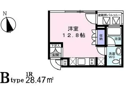 アリス・マナーガーデン銀座ウォーク(ワンルーム/7階)の間取り写真