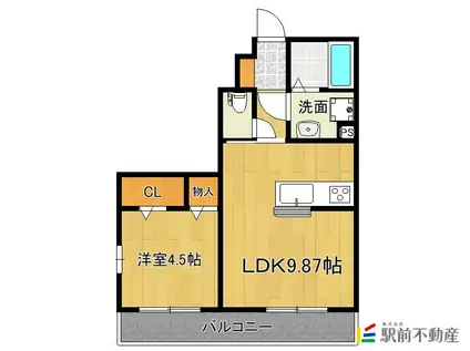 サンビレッジ(1LDK/2階)の間取り写真