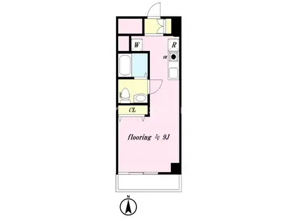 シャンボール上馬(ワンルーム/2階)の間取り写真