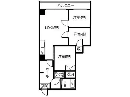 ESY旭川(3LDK/4階)の間取り写真
