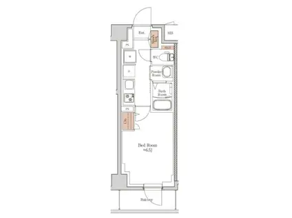 ジオエント四条大宮(1K/3階)の間取り写真