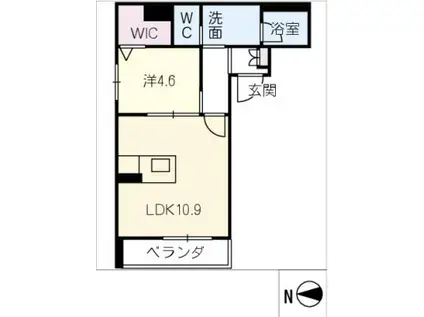 シャーメゾンジーエー(1LDK/1階)の間取り写真