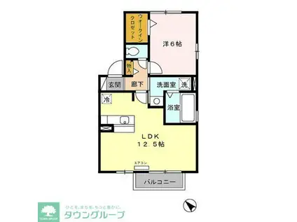 アドニス・フラット A/B(1LDK/2階)の間取り写真