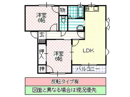 パセオ・トロワ(2LDK/1階)の間取り写真