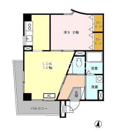 クレールF・K(1LDK/2階)の間取り写真