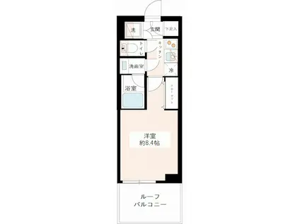 MAXIV北千住(1K/4階)の間取り写真