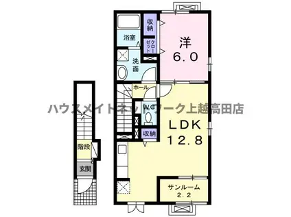 パルテンツァ(1LDK/2階)の間取り写真