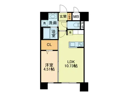 PRIME蓮台寺(1LDK/8階)の間取り写真