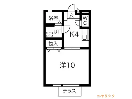 エミネンスA棟(1K/1階)の間取り写真