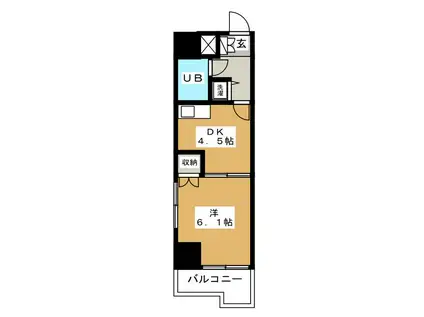 ノバ浅草(1DK/11階)の間取り写真