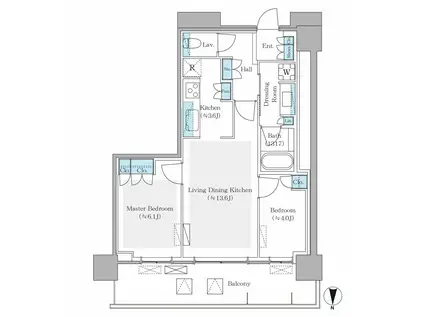 パークシティ中野ザタワー エアーズ(2LDK/22階)の間取り写真