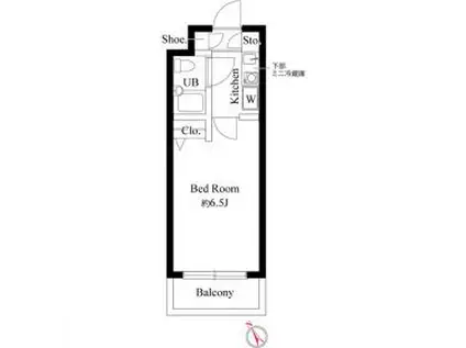 パークテラス八王子(1K/2階)の間取り写真