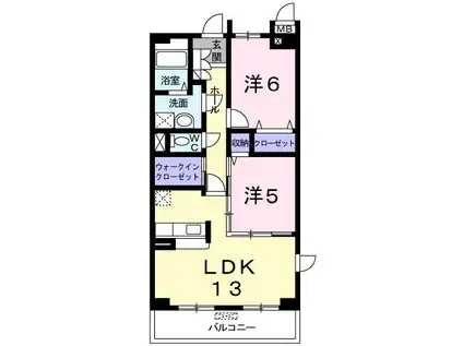 リシアンサスポピー(2LDK/2階)の間取り写真