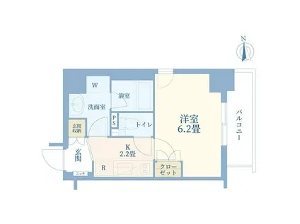 ナビウスプレリア東日本橋(1K/8階)の間取り写真