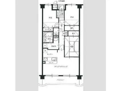マジェスティックマンション多賀城(3LDK/4階)の間取り写真
