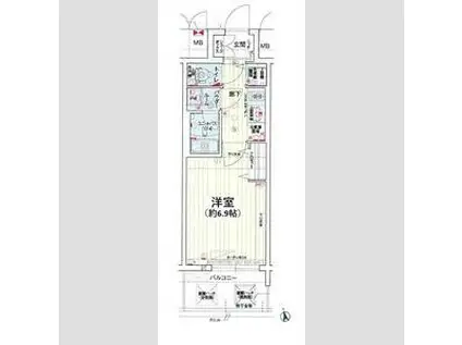 ソルテラス OSAKA イースト GATE(1K/10階)の間取り写真