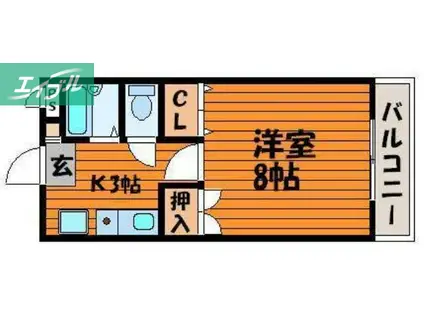 サンツボイIII(1K/4階)の間取り写真