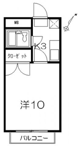 ラジュール(1K/2階)の間取り写真