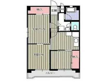 タイタス薬院(3DK/2階)の間取り写真