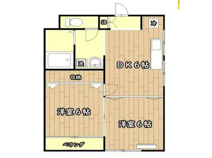 宮越マンション(2DK/2階)の間取り写真