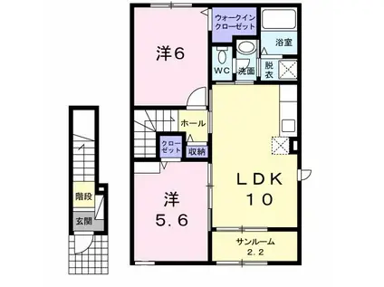 クリキノ(2LDK/2階)の間取り写真