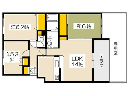 メゾンマルシン(3LDK/1階)の間取り写真