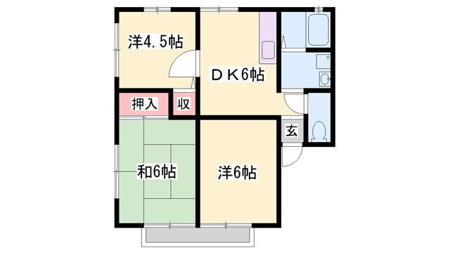 ローゼンハイム(3DK/1階)の間取り写真