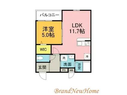 グランメゾンゆずり葉I番館(1LDK/3階)の間取り写真