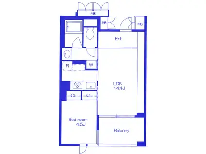 住吉コートクウエスト(1LDK/5階)の間取り写真