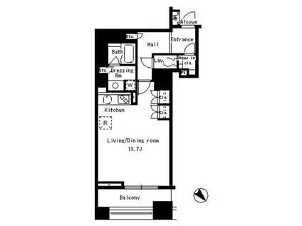 パークアクシス日本橋ステージ(ワンルーム/5階)の間取り写真