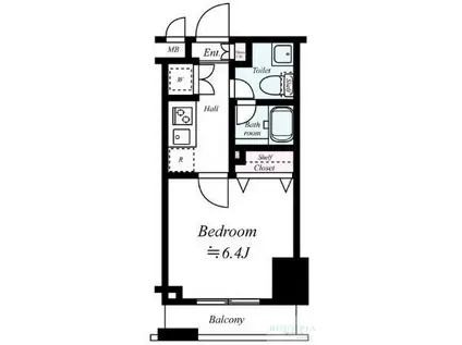 プレール・ドゥーク東京イースト IV RIVER SIDE(1K/6階)の間取り写真
