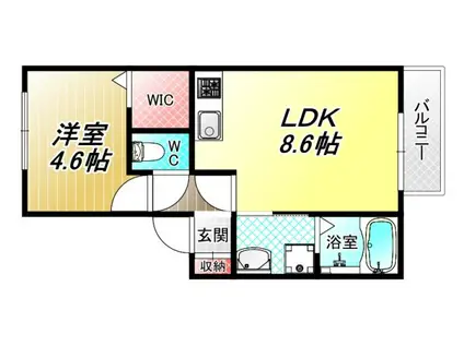 ラナ・カスターナ(1LDK/1階)の間取り写真